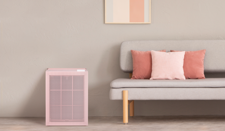 A Conway Airmega air purifier in a beautiful modern styled living room.