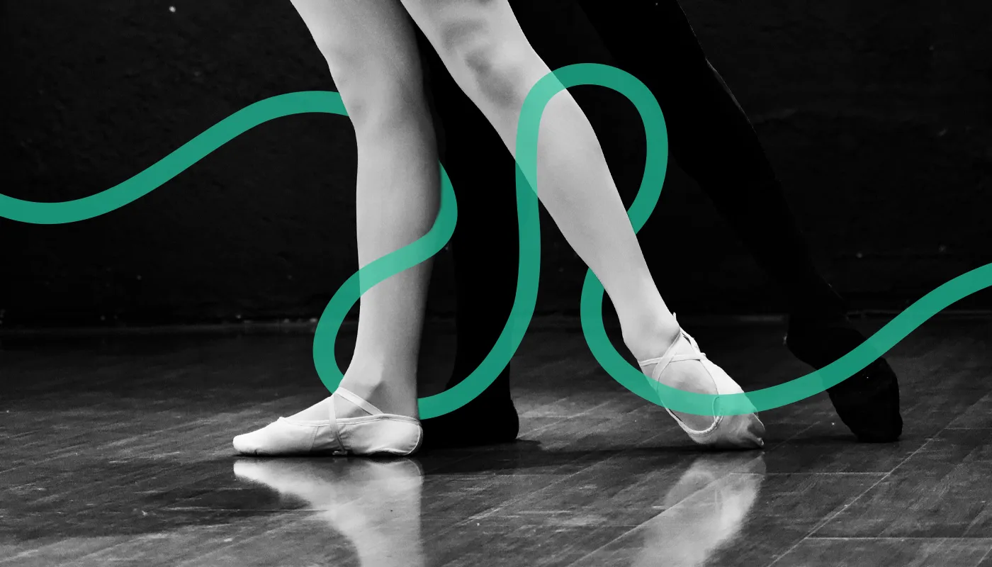 Illustration of the feet of ballerina
