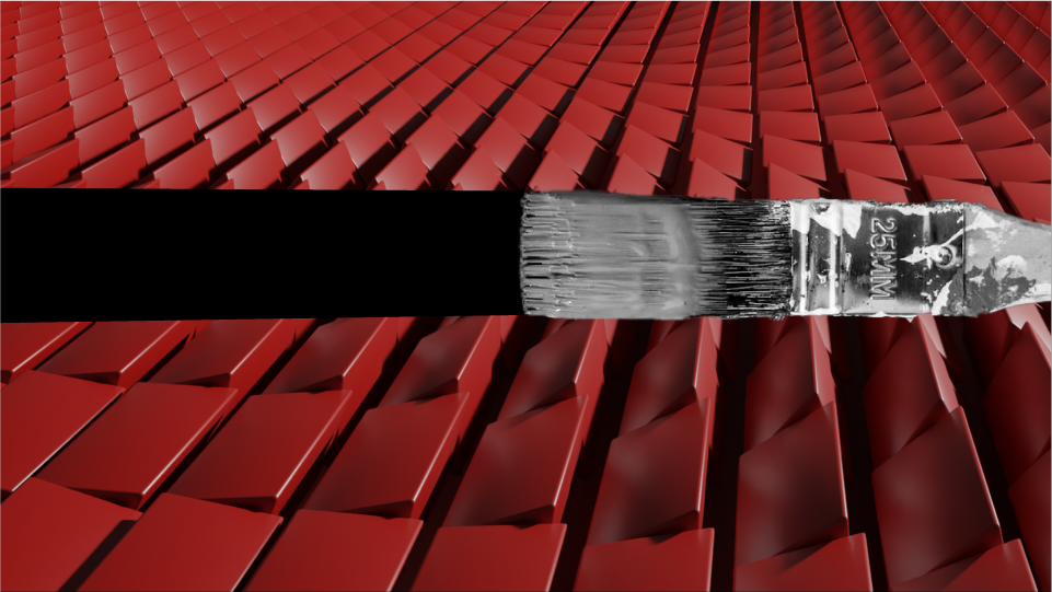Illustration of a paintbrush painting over some 3D texture