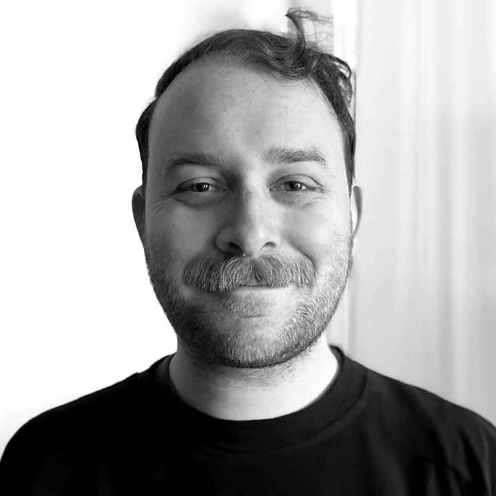 black and white image of a man's face